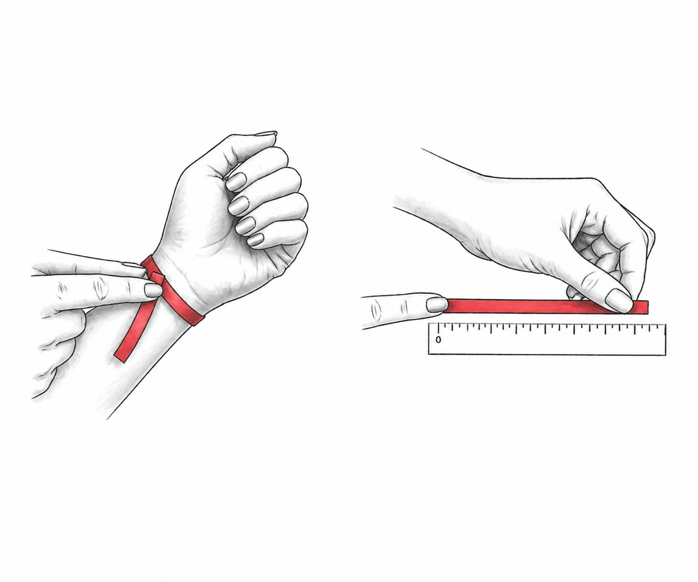 meranie obvodu šnúrkou a pravítkom